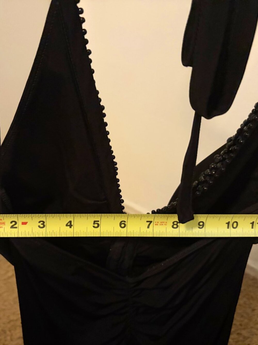 GUESS Black Beaded Halter Party Top S Y2K 2000s - Picture 8 of 9